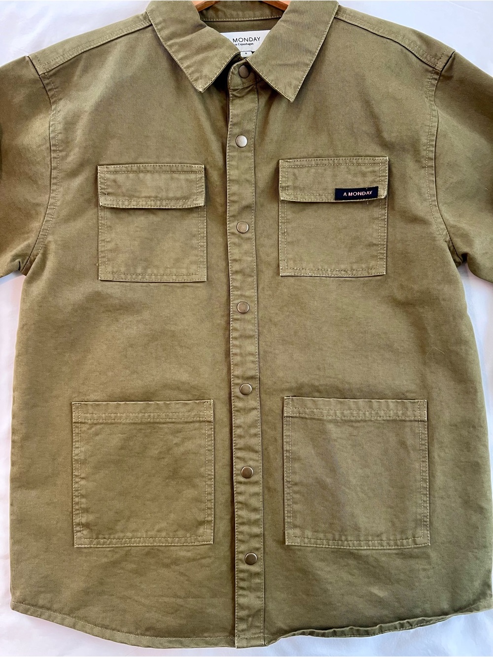 Kids A Monday in Copenhagen Olive Utility Shacket. Size 8